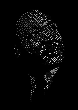 Portrait of a person made of dots