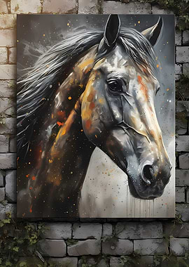 Abstract Horse Portrait Painting