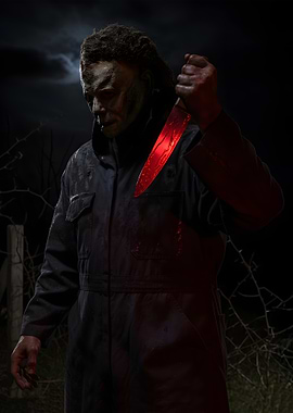 Michael Myers with bloody knife