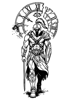 Spartan Warrior and Broken Clock