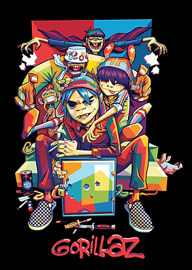 Gorillaz Band Pop Art Style