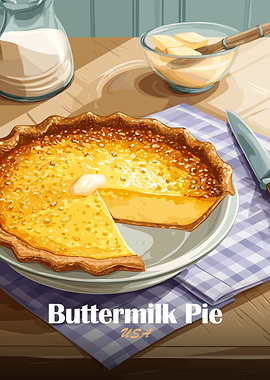 Buttermilk Pie with Butter