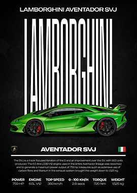 Lamborghini Aventador SVJ Poster