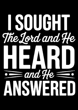 I Sought The Lord Poster, Christian Faith Wall Art, Answered Prayer Minimalist Print