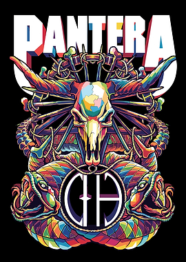 Pantera Skull and Snakes Art