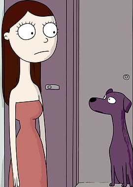 Woman and Dog in Doorway