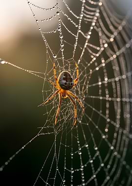Spider on a Dewy Web