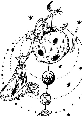 The Little Prince and the Fox in Space