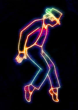 Michael Jackson Neon Silhouette