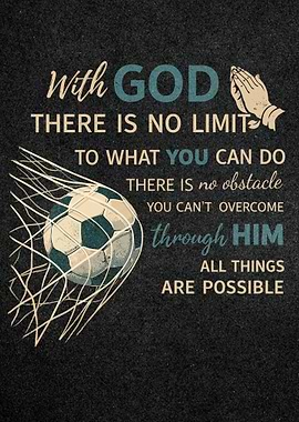 Inspirational Soccer Quote with Praying Hands