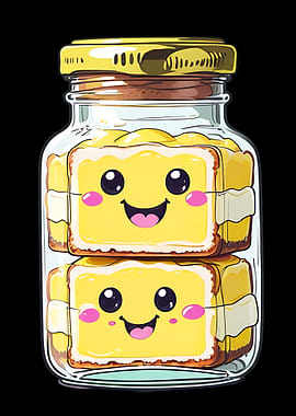Cute Food Jar with Smiling Slices