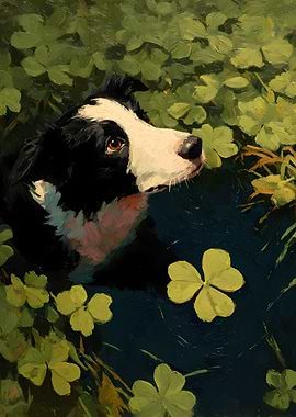 Border Collie in Clover