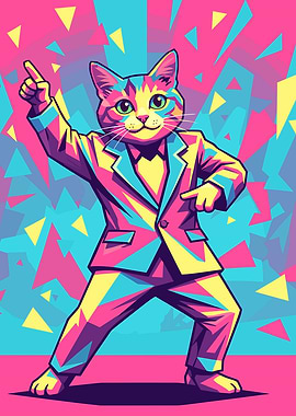 Dancing Cat in a Suit