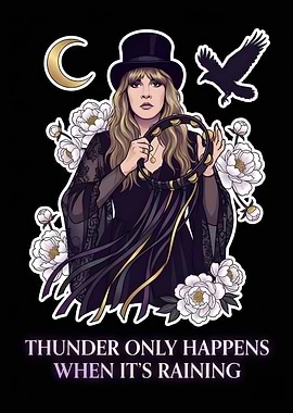 Stevie Nicks with Tambourine and Flowers