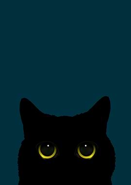 Black Cat with Yellow Eyes