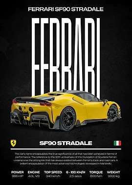 Ferrari SF90 Stradale Poster