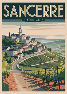 Sancerre France Vintage Poster