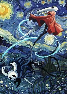 Hollow Knight Van Gogh Style Painting