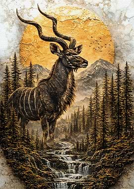 Majestic Kudu in a Forested Landscape