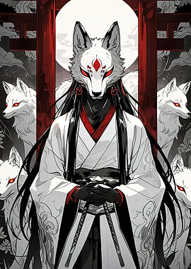 Kitsune Spirit with Fox Companions
