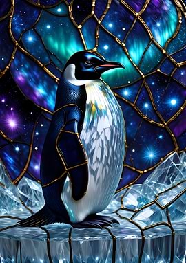 Penguin in a Cosmic Stained Glass