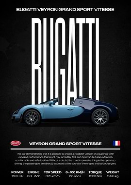 Bugatti Veyron Grand Sport Vitesse Poster