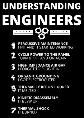 Understanding Engineers Poster, Funny Engineering Humor Print, Engineer Office Wall Art