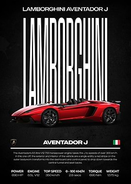 Lamborghini Aventador J Poster