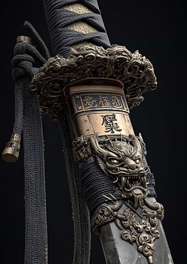 Ornate Dragon Katana Hilt