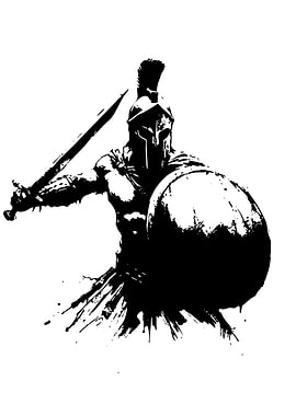 Spartan Warrior with Sword and Shield