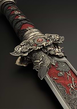 Ornate Dragon and Koi Sword Hilt