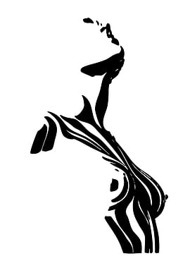 Abstract Black and White Female Form