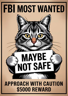 FBI Most Wanted Cat Poster