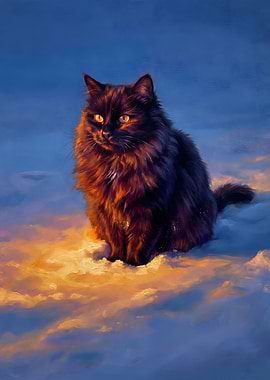 Black Cat in Dramatic Lighting