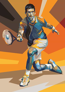 Novak Djokovic Tennis Player Pop Art