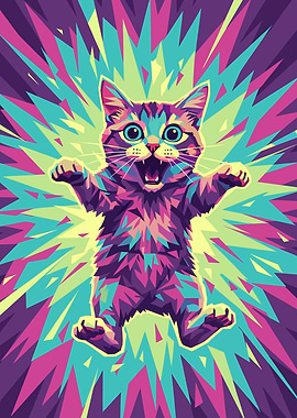 Psychedelic Cat Explosion