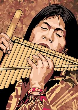 Person Playing Pan Flute