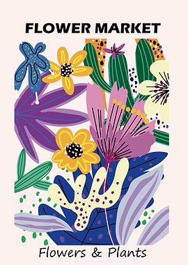 Colorful Floral Market Poster
