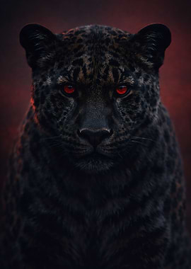 Black Panther with Red Eyes