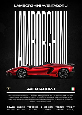 Lamborghini Aventador J Poster