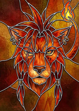 Final Fantasy VII: Red XIII Stained Glass
