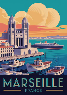 Marseille Travel Poster