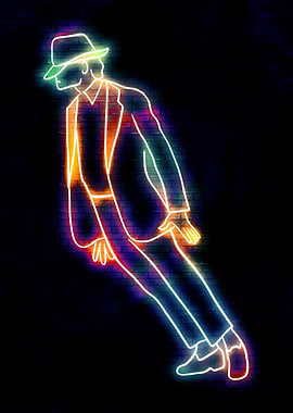 Michael Jackson Neon Silhouette