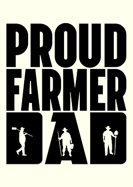 Proud Farmer Dad Text Art