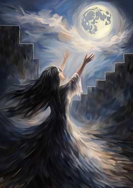 Woman Reaching for the Moon