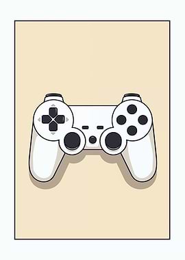 White Game Controller Art