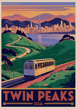 Twin Peaks USA Vintage Poster