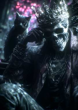 Skull King with Black Cat