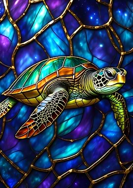 Stained Glass Sea Turtle
