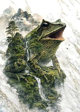Giant Darwin’s Frog Mountain Waterfall